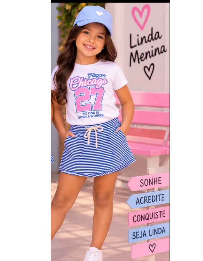 Conjunto short saia Chicago 