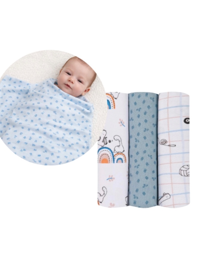 CUEIRO FLANELADO 80X80CM ESTAMPADO MASC 4106 03UN PAPI BABY
