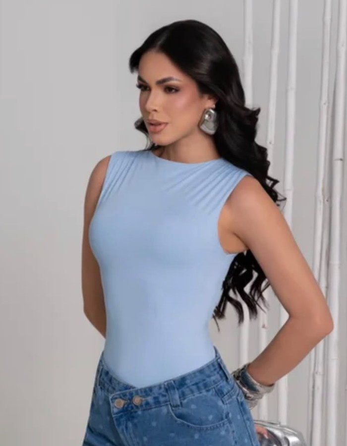 BLUSA PEPLUM EM POLIAMIDA PREMIUM