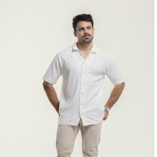 CAMISA BOTÃO TEXTURIZADA 