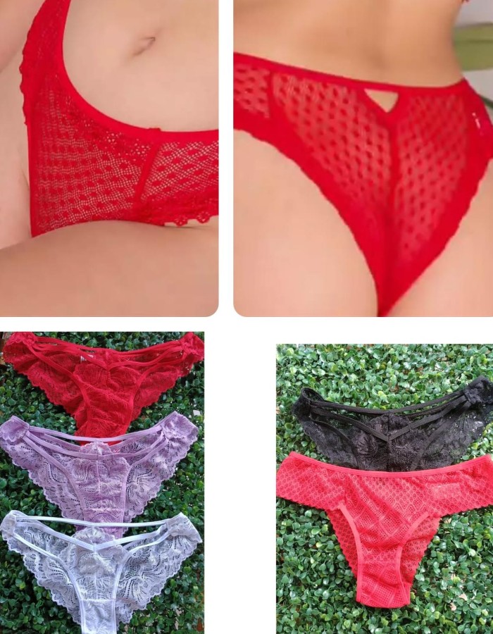 Calcinha renda na frente 