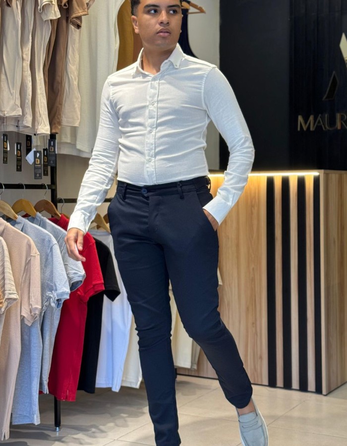 Camisa Botão Linho Premium Lisboa
