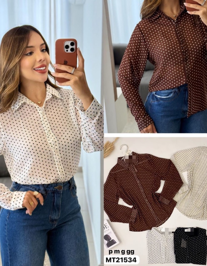 Blusa social Poa 