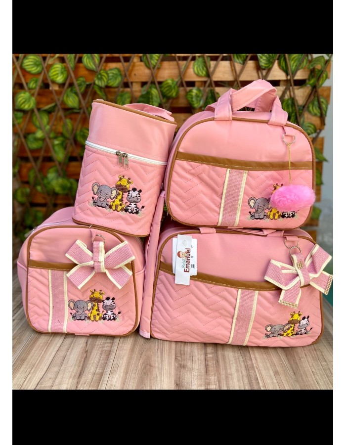 CONJUNTO BOLSA 5 PEÇAS BORDADA