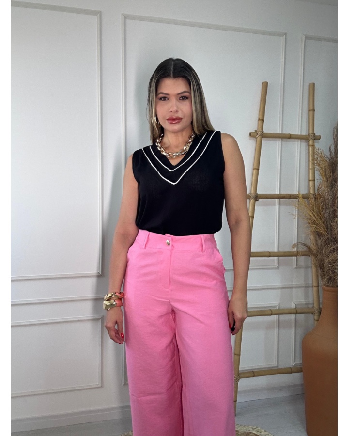 BLUSA IMPORTADA PREMIUM DETALHE EM LINHO