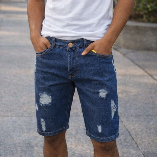 Bermuda jeans contorno 