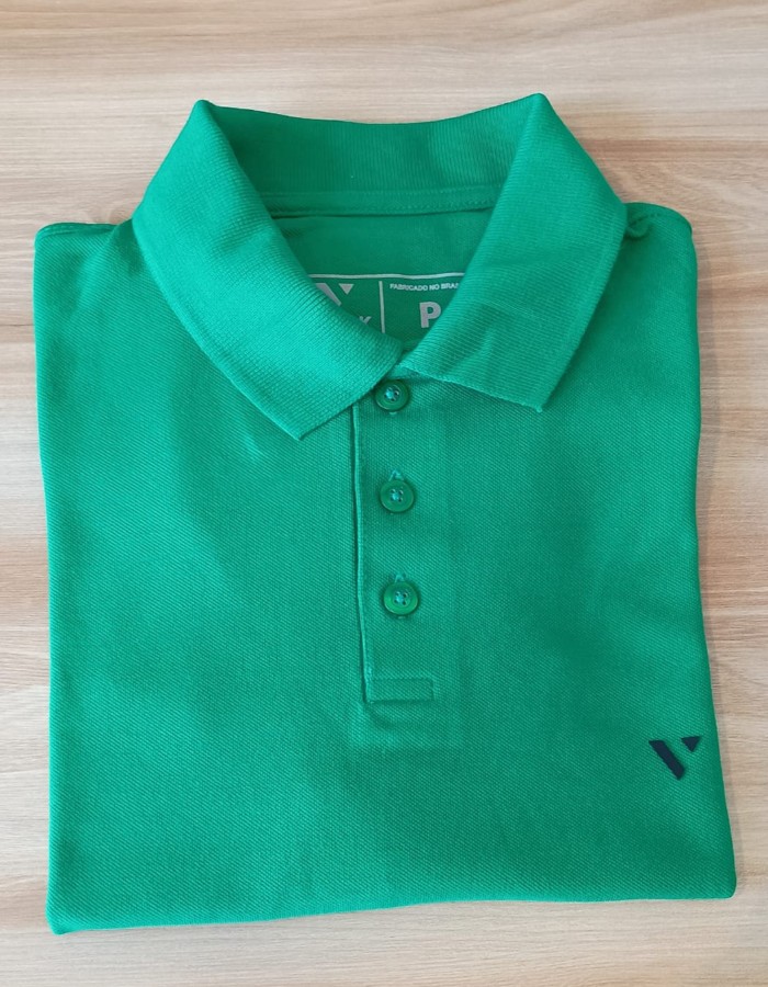 CAMISA GOLA POLO PIQUET BOTÃO VERDE 