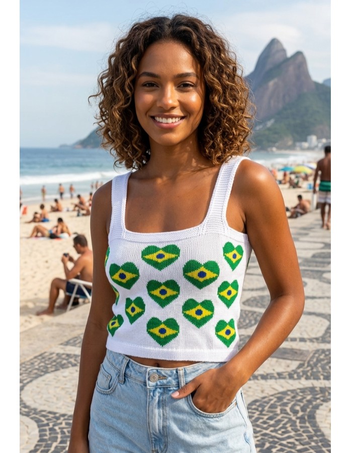Cropped Brasil bandeirinhas