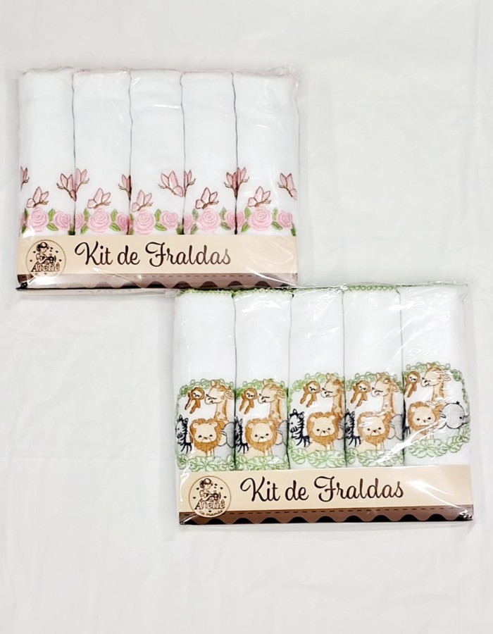 KIT FRALDAS BORDADAS COM 5 ATELIER