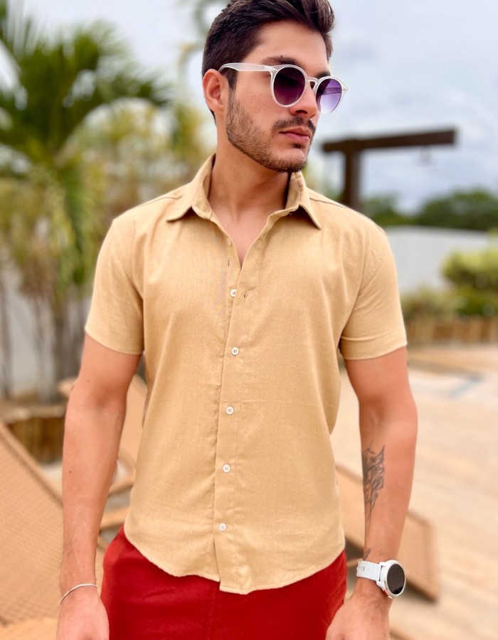 Camisa Manga curta em Linho Michigan 