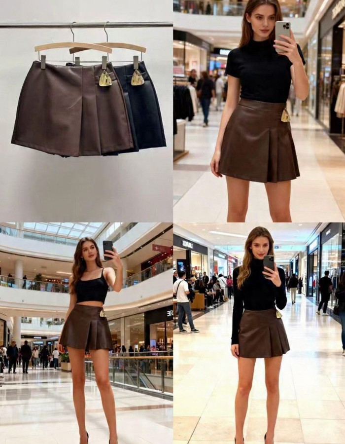 SHORT SAIA COURO
