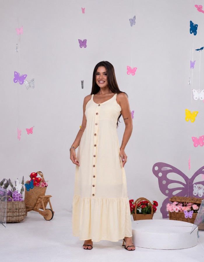 VESTIDO ALÇA COM BOTÕES (TEC. VISCOLINHO)