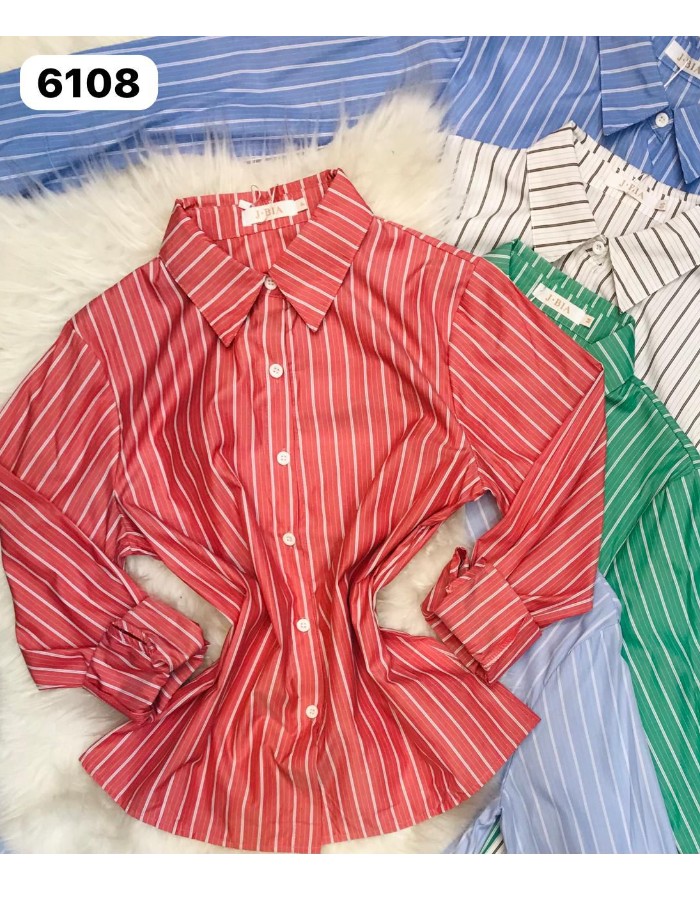 CAMISA LISTRADA TECIDO ALGODÃO C/ POLIESTER