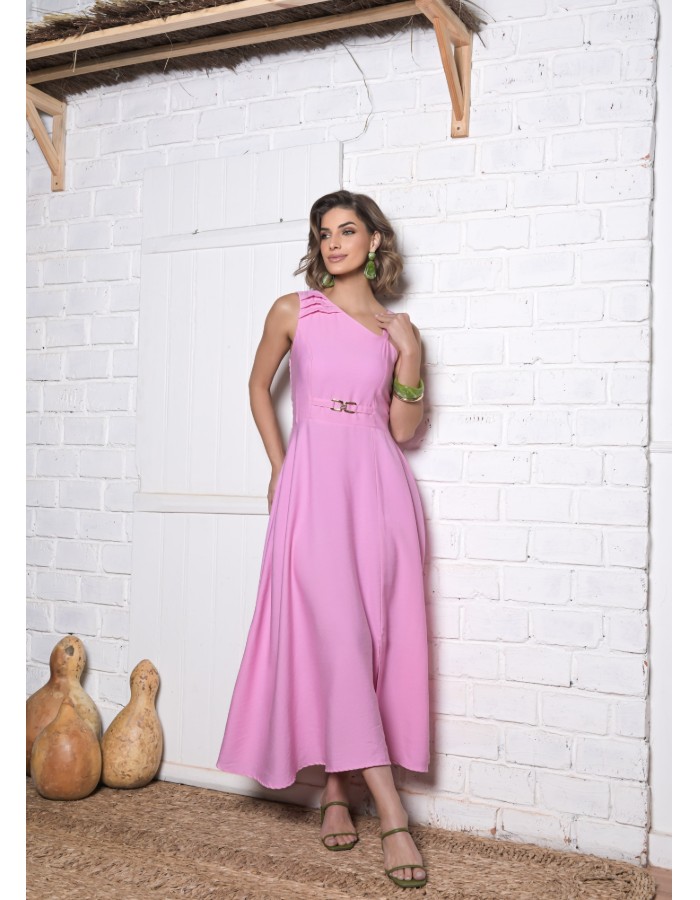 Vestido Ombro/ Fivela 
