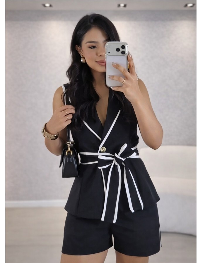 CONJUNTO COM MAX COLETE ALFAIATARIA BICOLOR