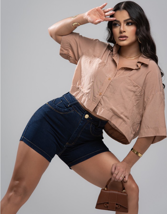 SHORT JEANS COM LYCRA