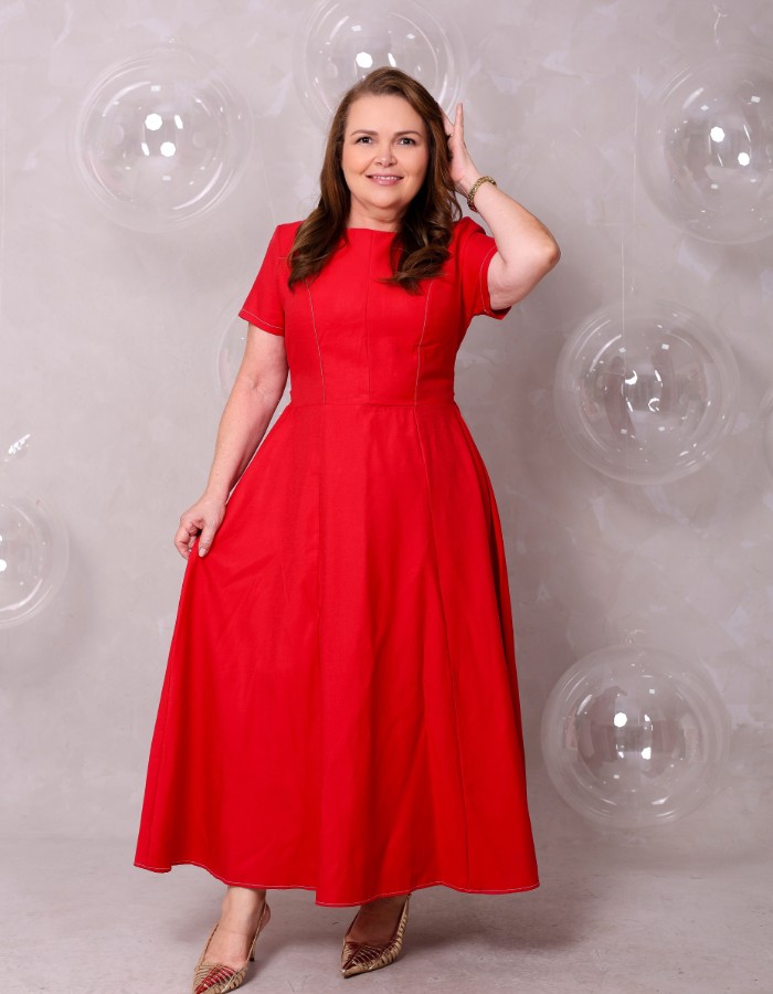 VESTIDO COM ELASTICO ATRAS ACOMPAHNHA A FAIXA