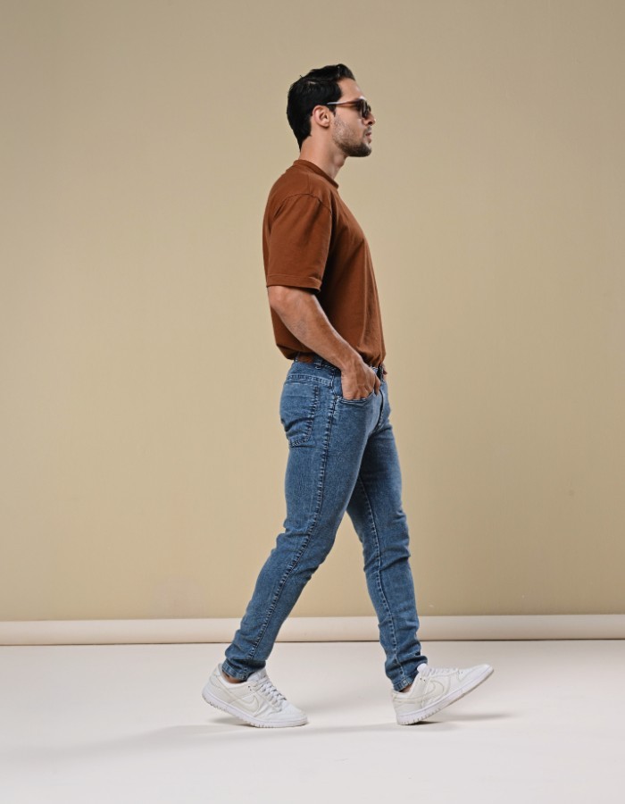 CALÇA MODERNA SLIM JEANS SKY BEAT L. AZUL (BORDADO BOLSOS)
