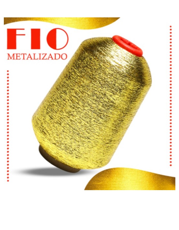 FIO METALIZADO- LINHA PARA BORDAR DOURADO 500G