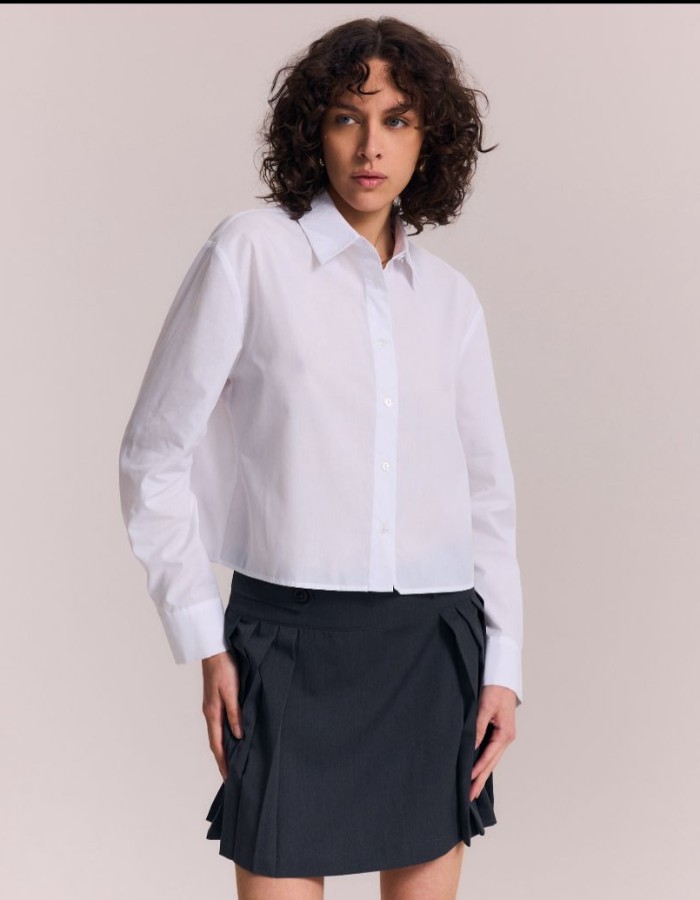 CAMISA CROPPED MANGA LONGA