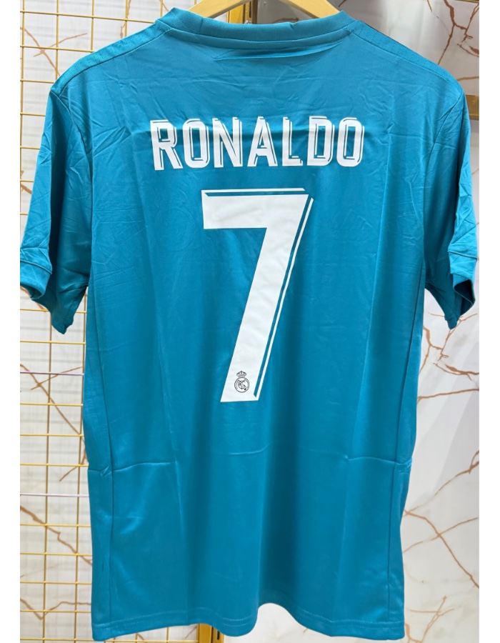 Camisa retrô real verde 17/18 cr7 