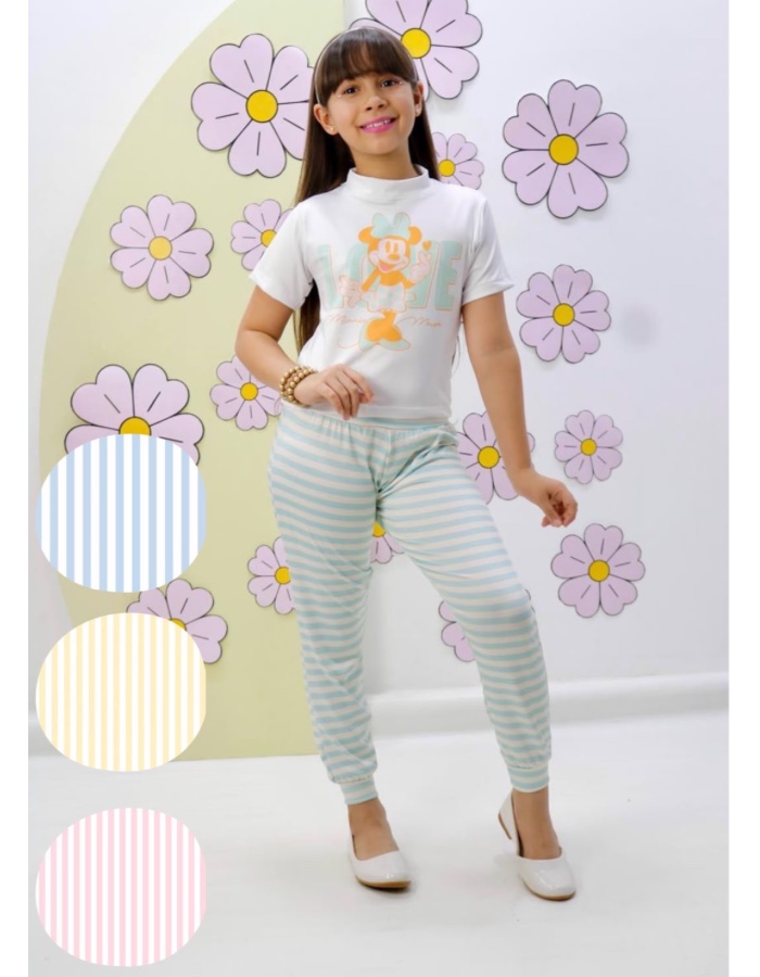 Coinjunto calça listra 