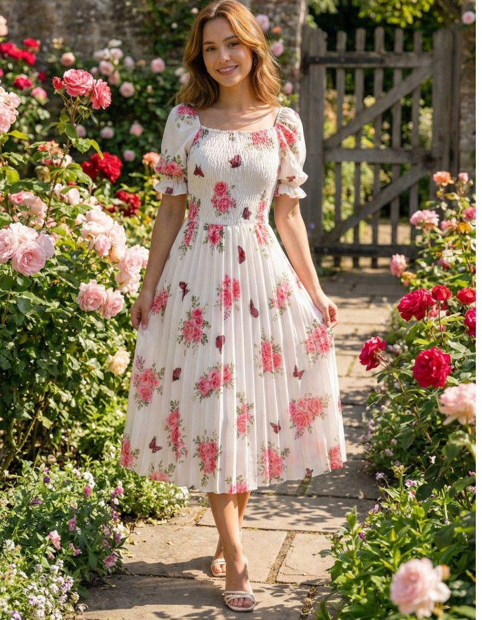 VESTIDO PLISSADO FLORAL