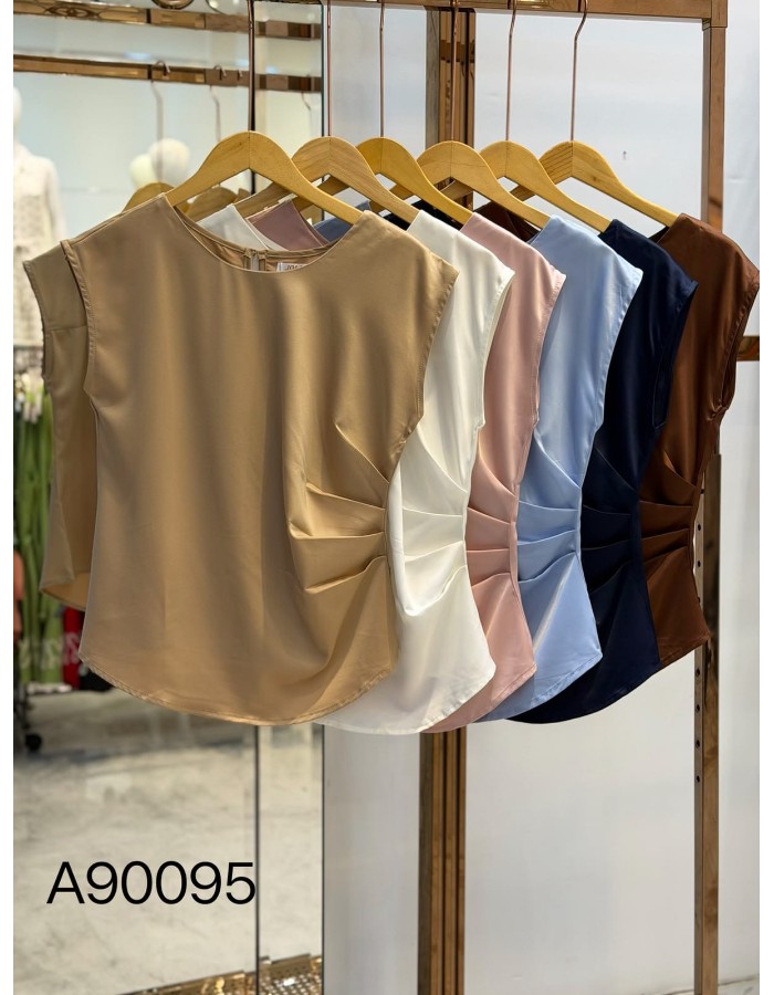 BLUSA DRAPEADA CETIM ENCORPADO