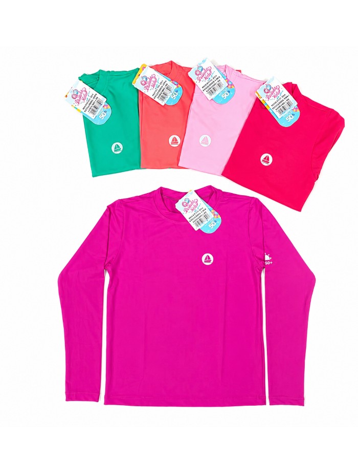 CAMISA UV INFANTIL FEMININA POLIAMIDA PREMIUM 