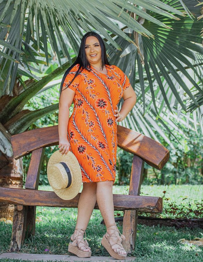VESTIDO CURTO SIMPLES COM MANGA - TAM GG