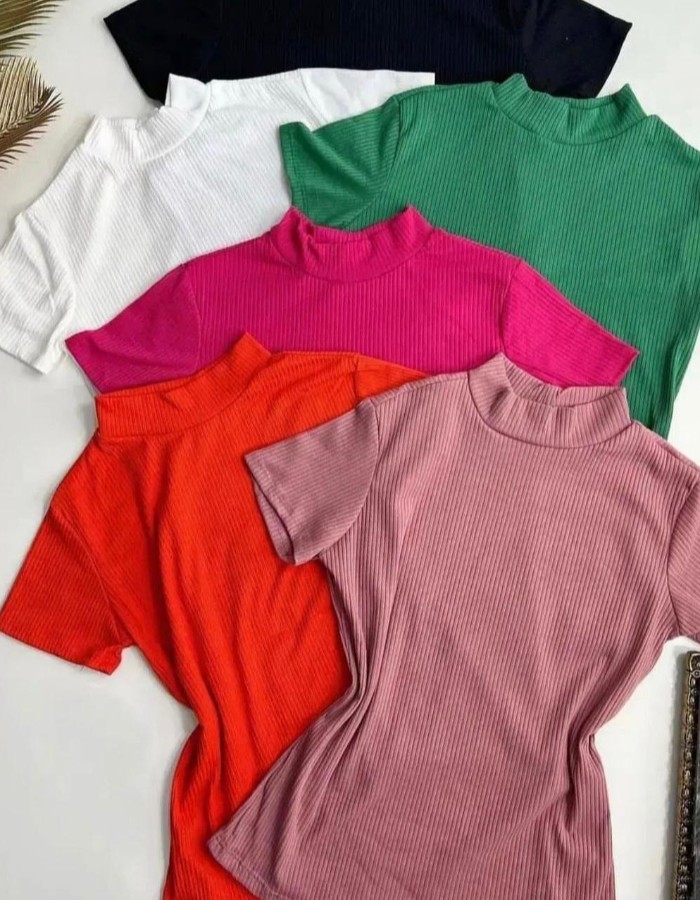 BLUSA CANELADA 100% ALGODÃO