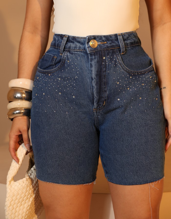 SHORT MEIA PERNA BRILHO