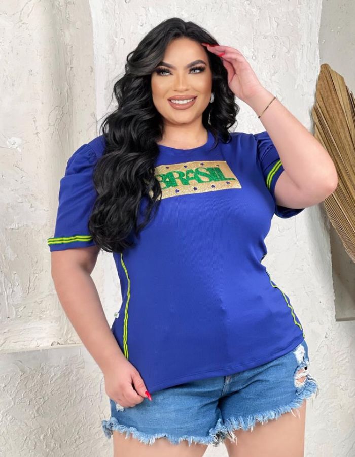 T-shirt do Brasil detalhe na manga 
