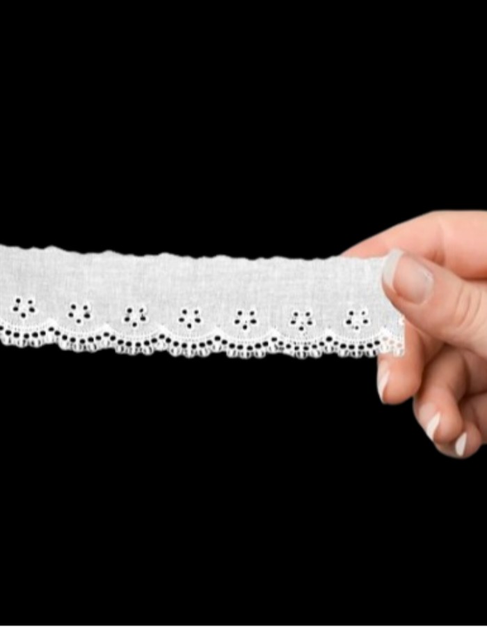 BORDADO INGLÊS BRANCO 50MMX13.7M - UNIDADE