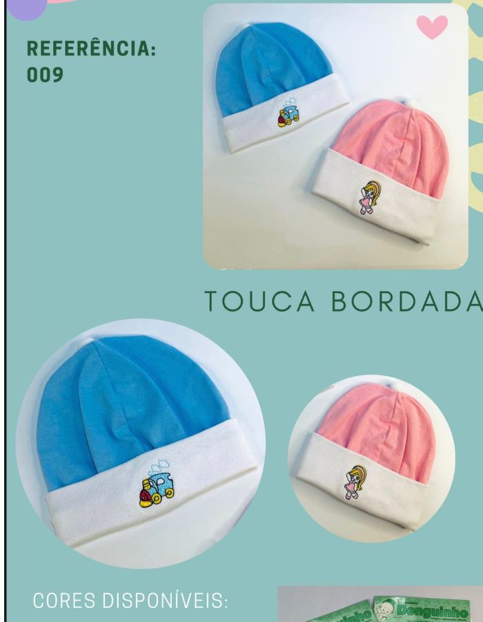 TOUCA BORDADA DENGUINHO