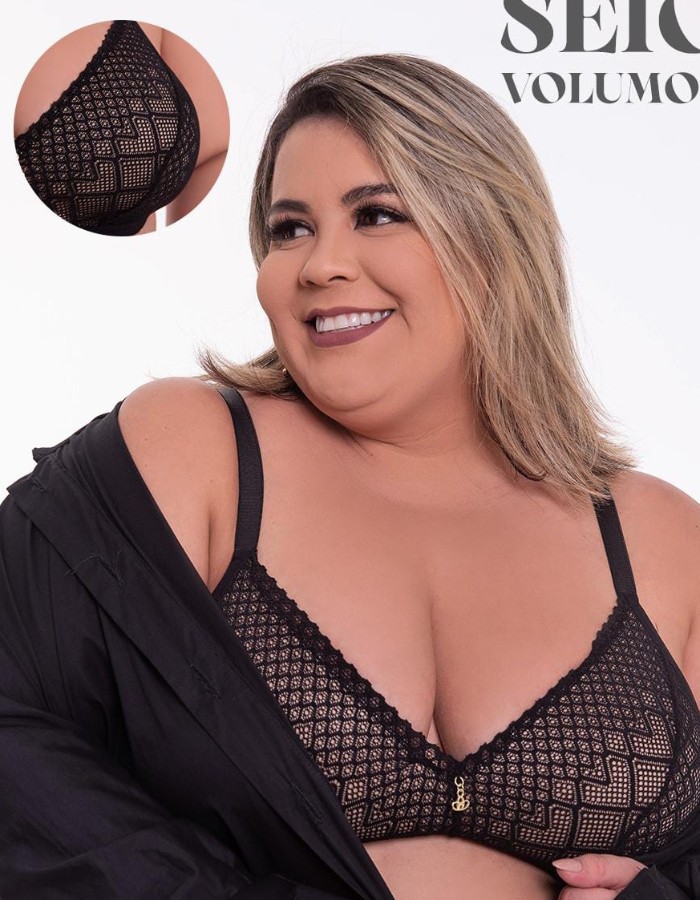 SUTIÃ PLUS SIZE C/ BOJO E RENDA 360 1064