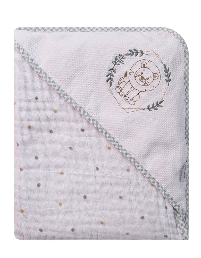 TOALHA FRALDA SOFT COM CAPUZ BORDADO BABY JOY
