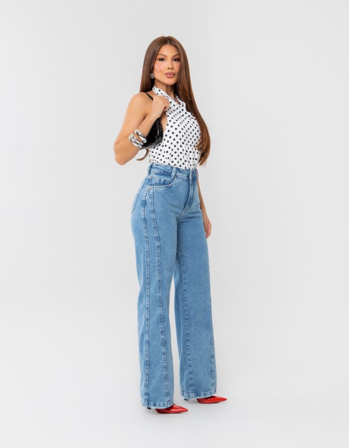 calça wid leg 100% ALG.