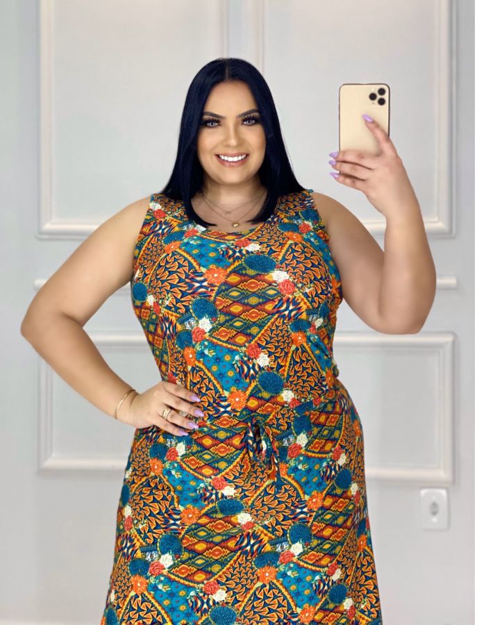 VESTIDO CURTO ROLITÊ NA CINTURA - TAM G