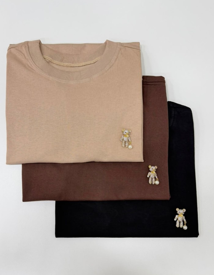 T-SHIRT LISA BROCHE URSO STRASS