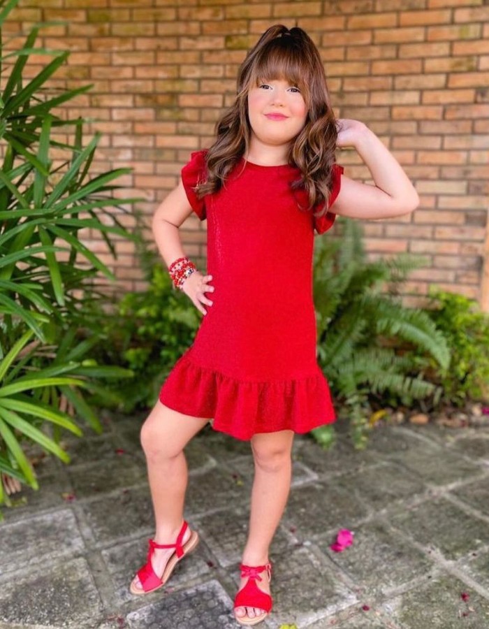 Vestido fest  em lurex