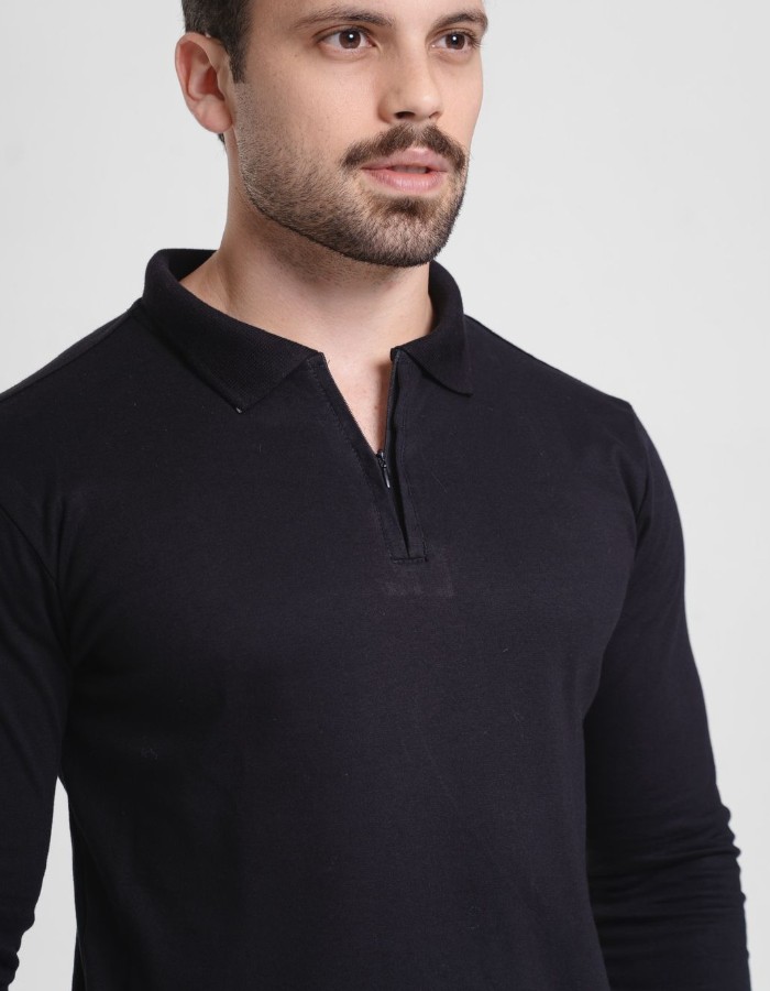 MANGA LONGA GOLA POLO COM ZIPER 