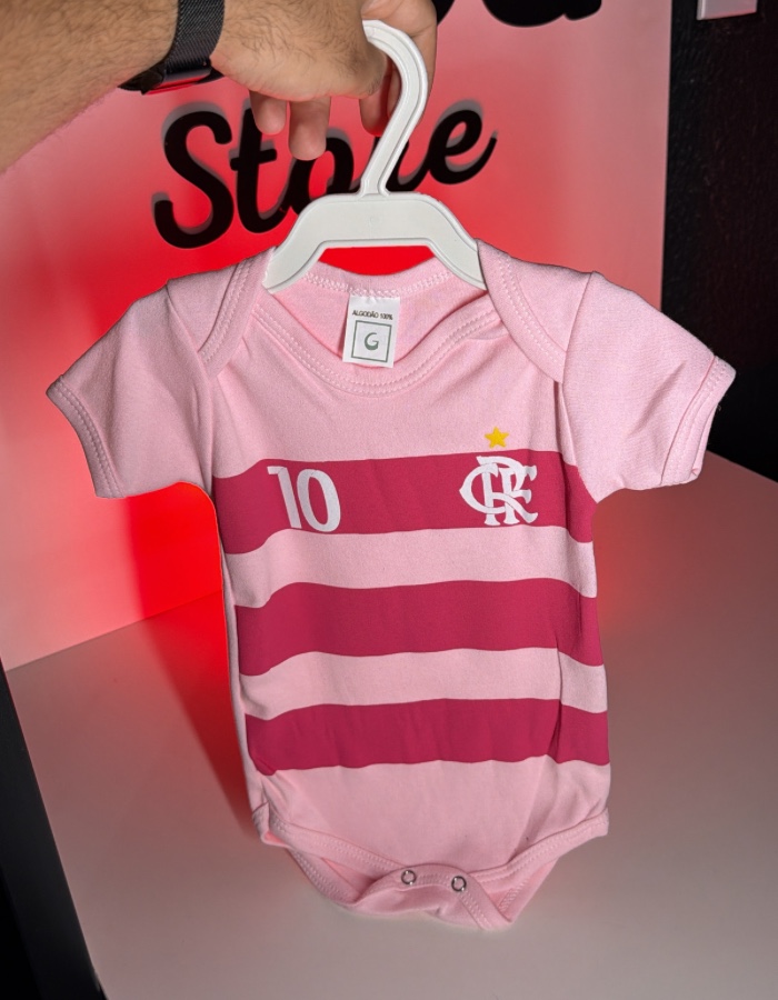 BODY INFANTIL - FLAMENGO ROSA