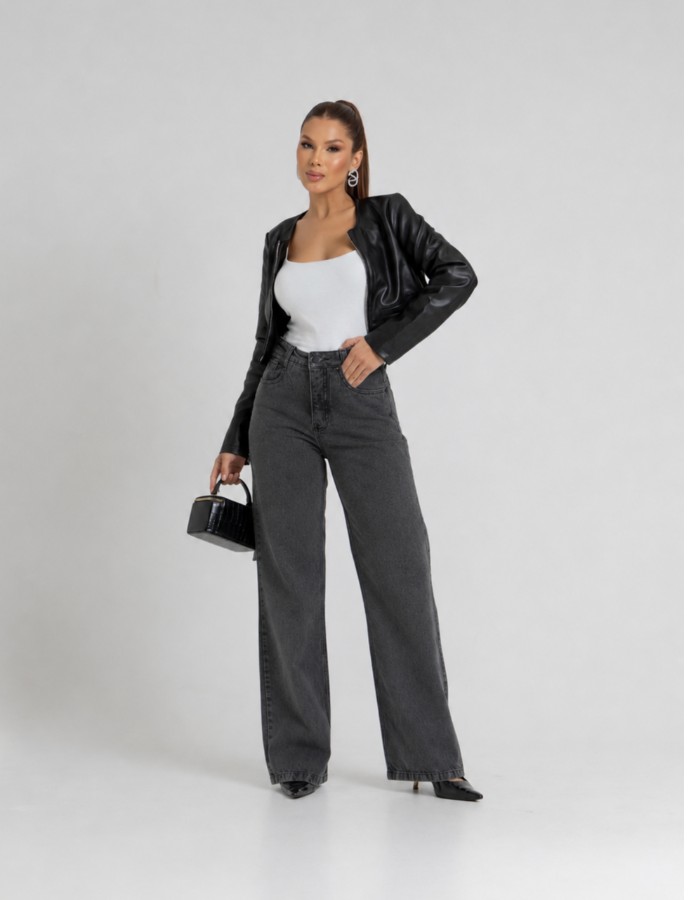 CALÇA WIDE LEG 100% ALG