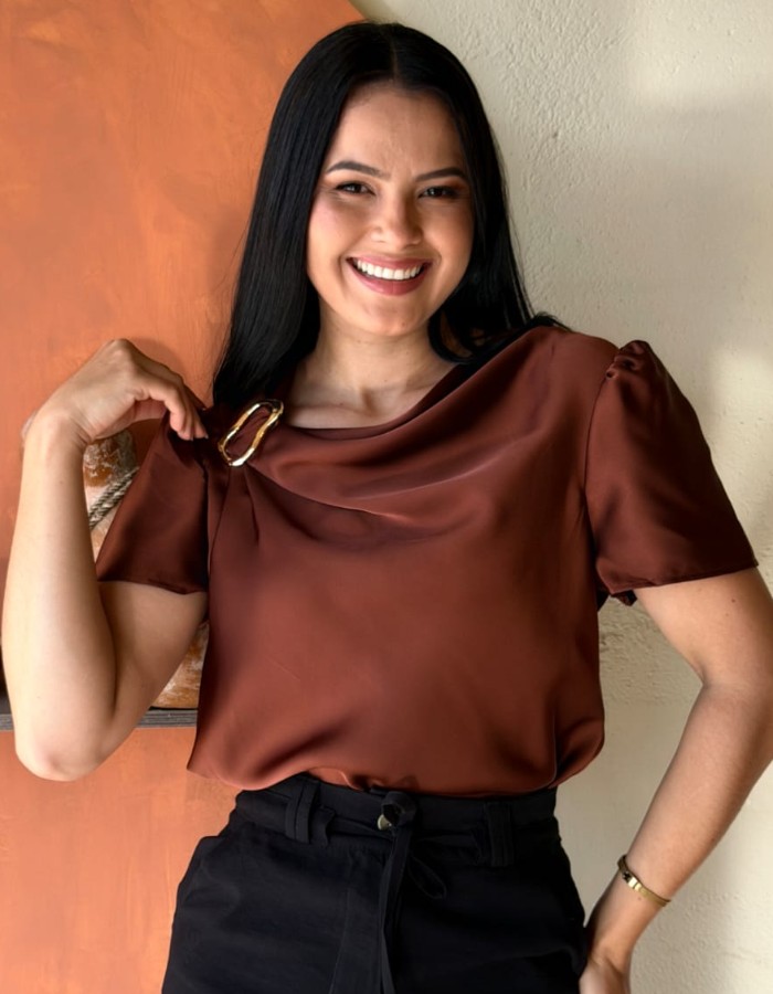 BLUSA CREPE SEDA COM MANGA