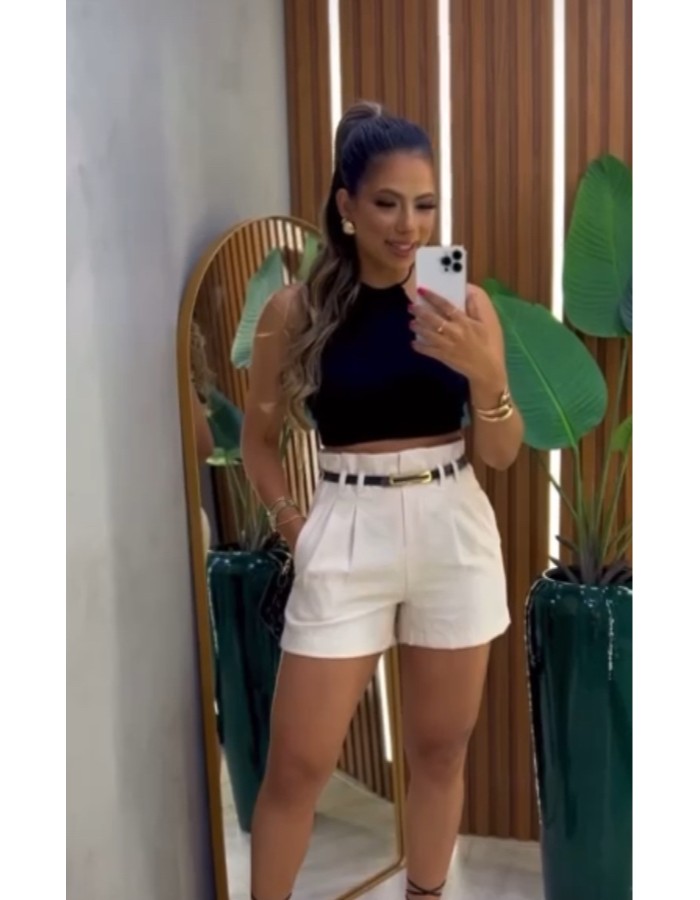 SHORT ALFAIATARIA C/ CINTO