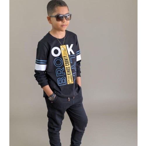 Conjunto total black calça preto PA
