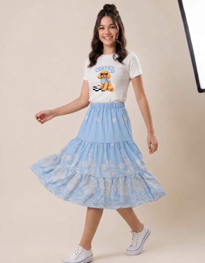 CONJUNTO DE SAIA MIDI 