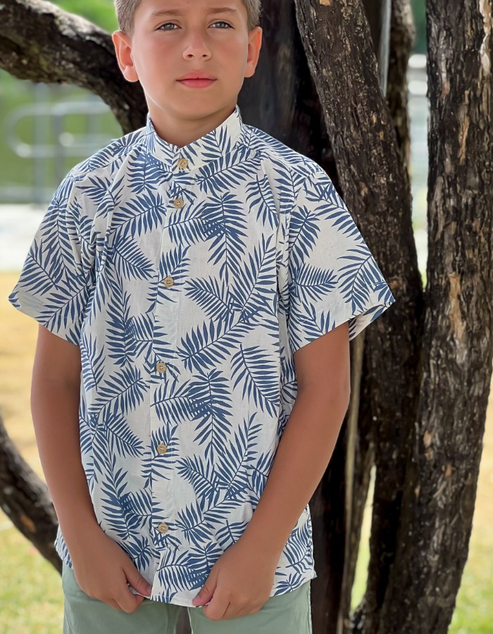 CAMISA ESTAMPADA EM LINHO