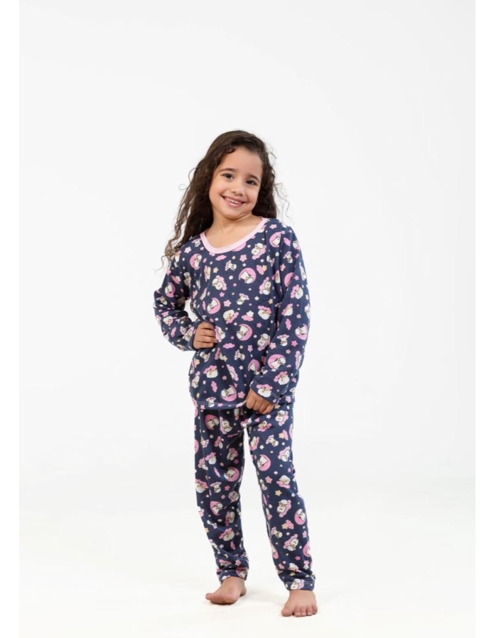 Pijama infantil manga longa 